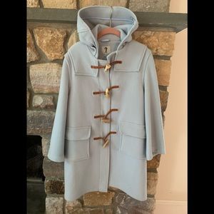 Girls Papa D’Anjo Blue Wool 3/4 Toggle Coat